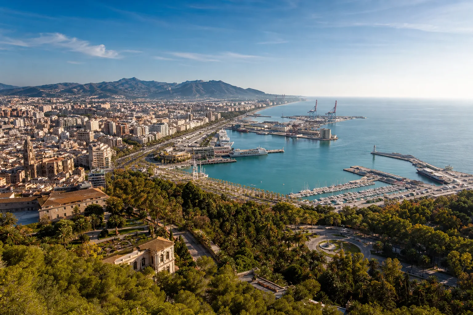 Vista panorámica de Málaga y la Costa del Sol