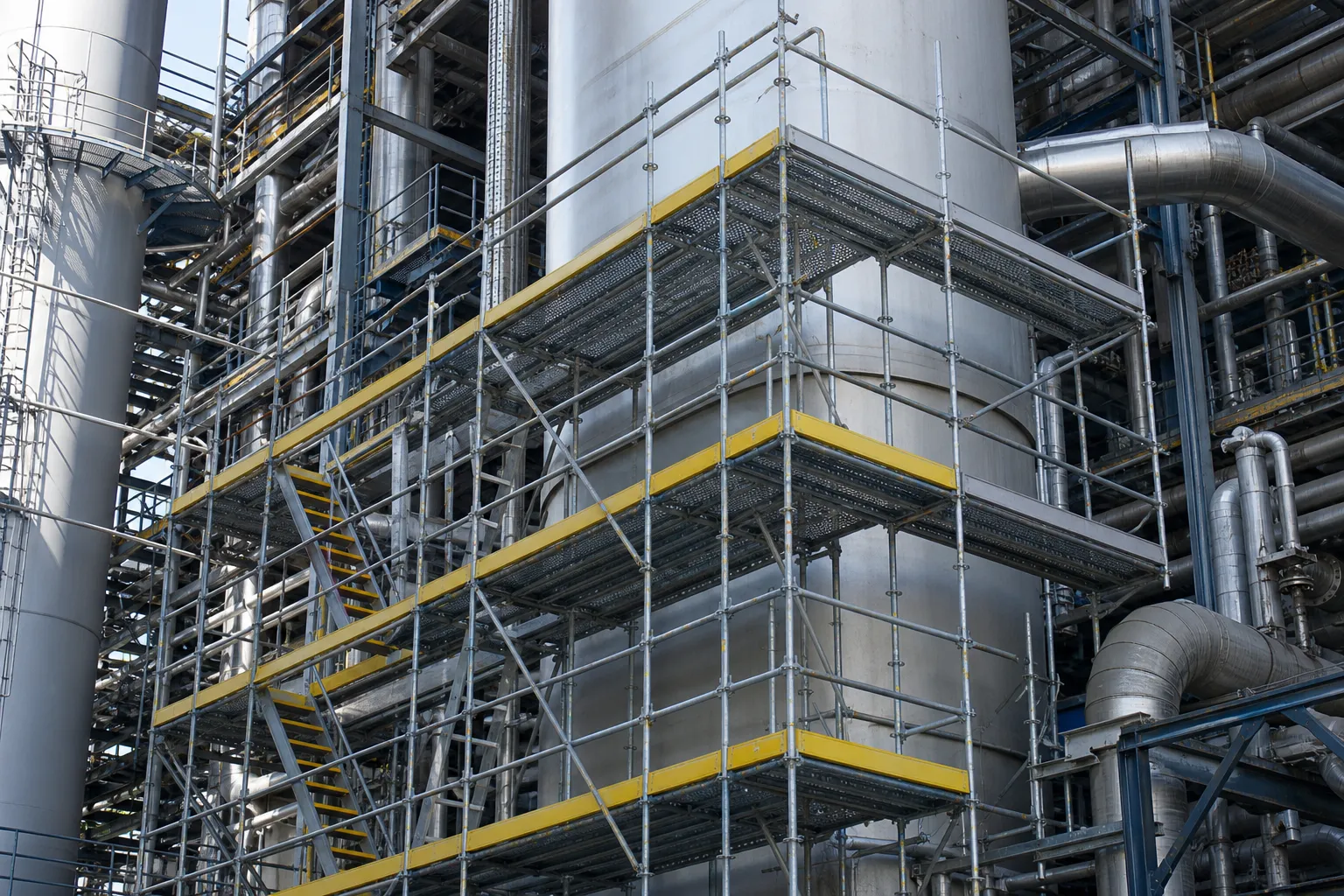 Andamio modular adaptado a trabajos de mantenimiento industrial