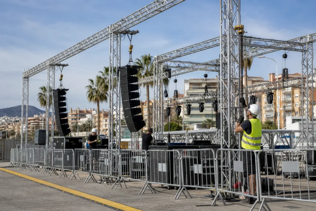Estructura temporal integrada en una producción de evento en Málaga
