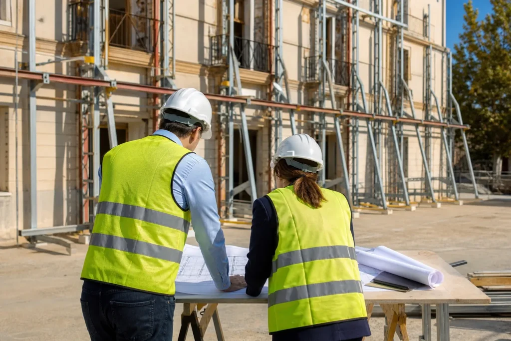 Planificación técnica de estabilizadores de fachada para una obra