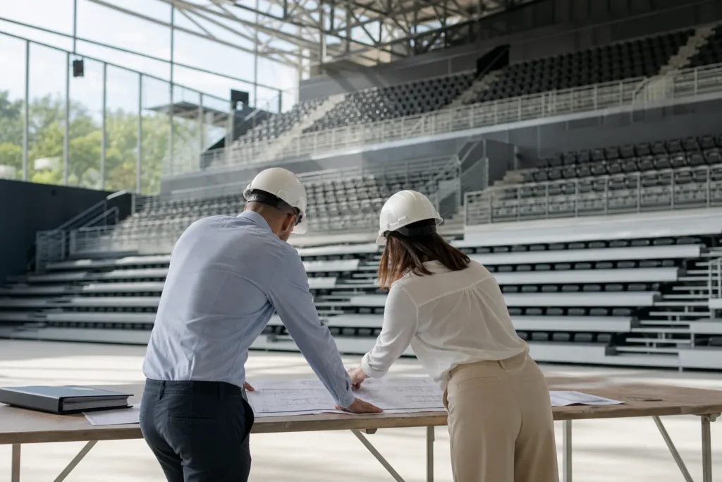 Planificación del montaje de gradas modulares para un evento