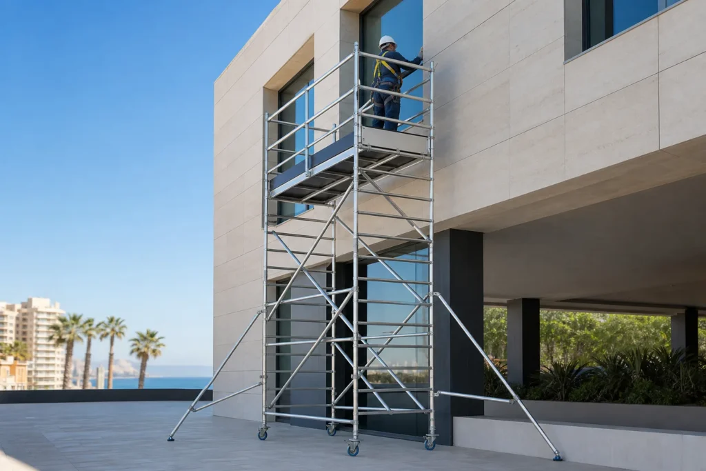 Torre móvil utilizada en una intervención exterior en Málaga